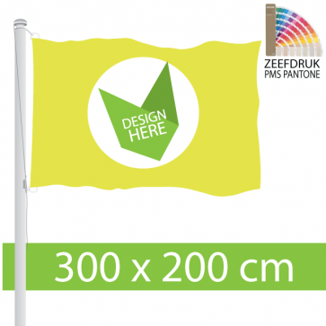 Vlag 300 x 200 cm Zeefdruk 100% Doordruk & Kleurechtheid